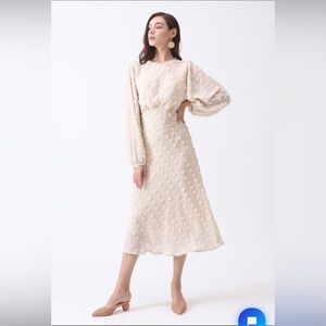 COTTON CANDY SHEER MIDI DRESS IN CREAM